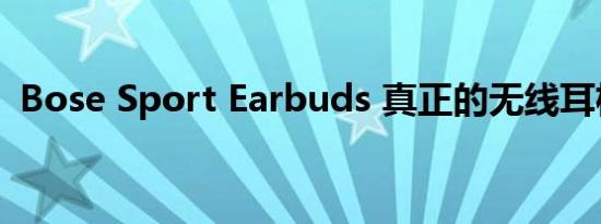 Bose Sport Earbuds 真正的无线耳机评测