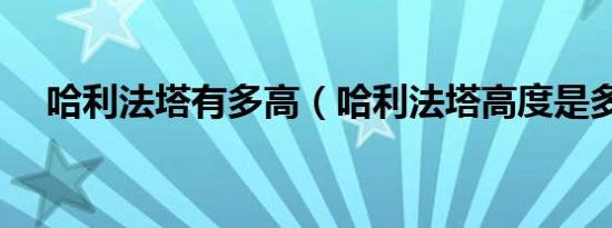 哈利法塔有多高（哈利法塔高度是多少）