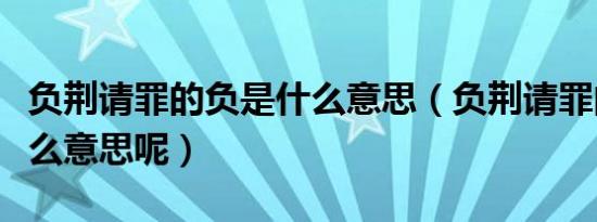 负荆请罪的负是什么意思（负荆请罪的负是什么意思呢）