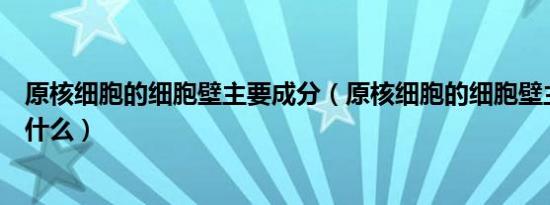 原核细胞的细胞壁主要成分（原核细胞的细胞壁主要成分是什么）