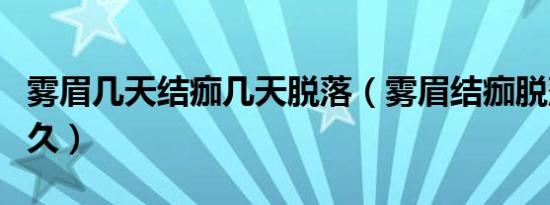 雾眉几天结痂几天脱落（雾眉结痂脱落需要多久）