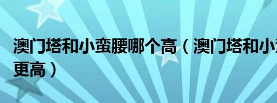 澳门塔和小蛮腰哪个高（澳门塔和小蛮腰哪个更高）