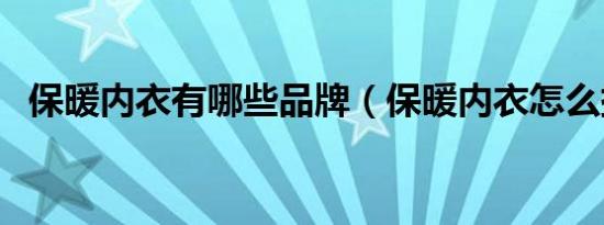 保暖内衣有哪些品牌（保暖内衣怎么挑选）