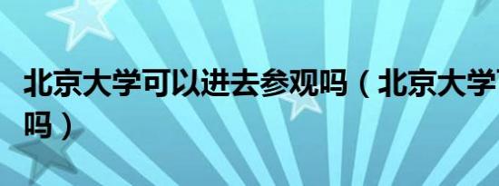 北京大学可以进去参观吗（北京大学可以参观吗）