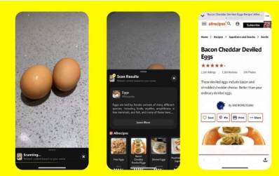 Snapchat Food Scan可以使用成分快照查找食谱