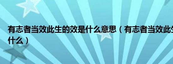 有志者当效此生的效是什么意思（有志者当效此生的意思是什么）