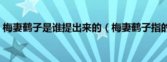 梅妻鹤子是谁提出来的（梅妻鹤子指的是谁）