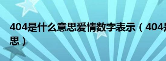 404是什么意思爱情数字表示（404是什么意思）