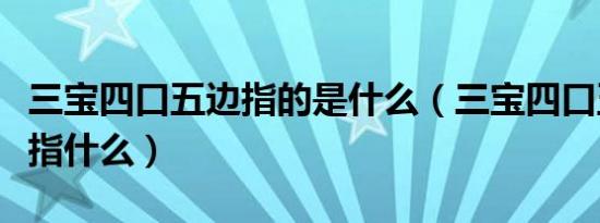 三宝四口五边指的是什么（三宝四口五临边是指什么）