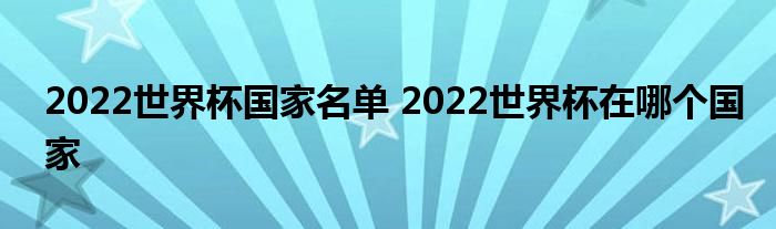 世界杯2022多少个国家_2022世界杯没有哪个国家_中国2022国家领导