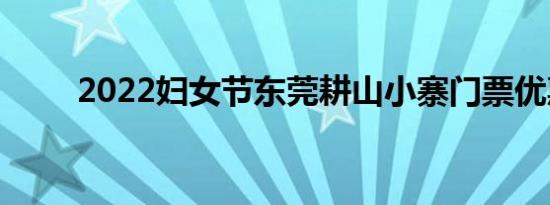 2022妇女节东莞耕山小寨门票优惠