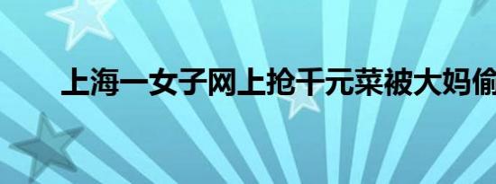 上海一女子网上抢千元菜被大妈偷走