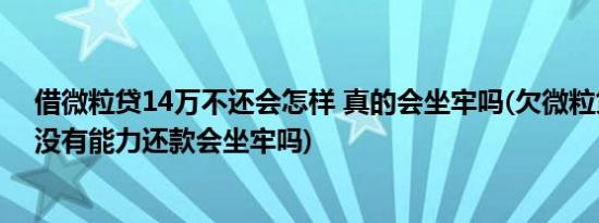 借微粒贷14万不还会怎样 真的会坐牢吗(欠微粒贷4万现在没有能力还款会坐牢吗)