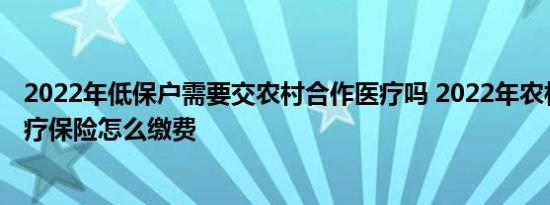 2022年低保户需要交农村合作医疗吗 2022年农村低保户医疗保险怎么缴费