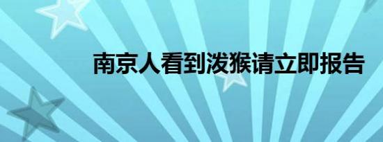 南京人看到泼猴请立即报告