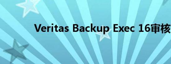 Veritas Backup Exec 16审核