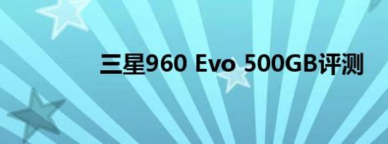 三星960 Evo 500GB评测