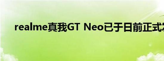 realme真我GT Neo已于日前正式发布