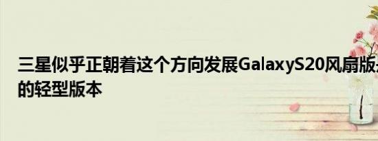 三星似乎正朝着这个方向发展GalaxyS20风扇版是S20系列的轻型版本