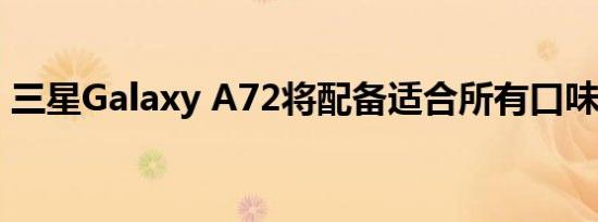 三星Galaxy A72将配备适合所有口味的相机