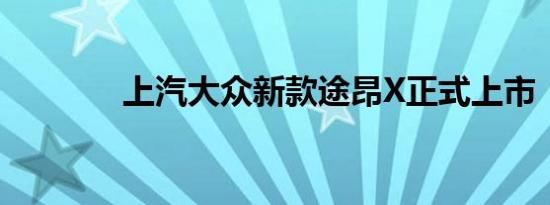 上汽大众新款途昂X正式上市