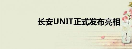 长安UNIT正式发布亮相