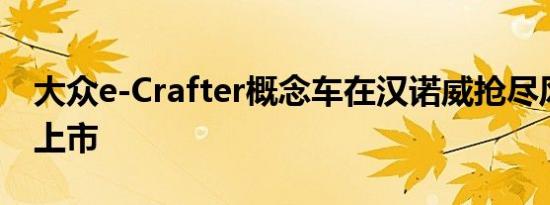 大众e-Crafter概念车在汉诺威抢尽风头明年上市