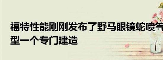 福特性能刚刚发布了野马眼镜蛇喷气1400原型一个专门建造