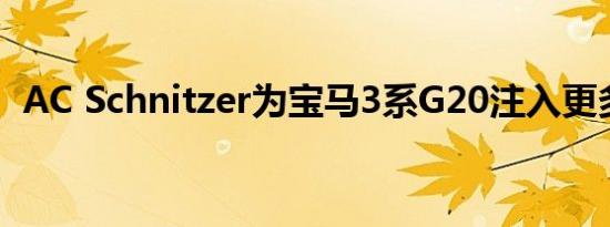 AC Schnitzer为宝马3系G20注入更多活力