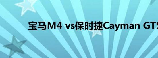 宝马M4 vs保时捷Cayman GTS