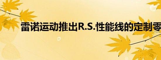 雷诺运动推出R.S.性能线的定制零件