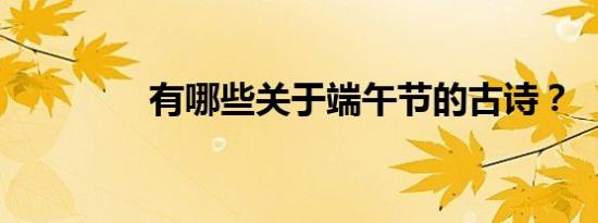 有哪些关于端午节的古诗？