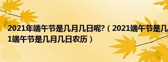 2021年端午节是几月几日呢?（2021端午节是几月几号2021端午节是几月几日农历）