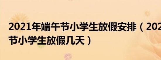 2021年端午节小学生放假安排（2021年端午节小学生放假几天）