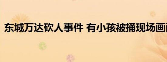 东城万达砍人事件 有小孩被捅现场画面曝光