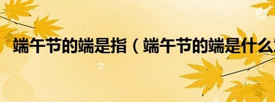 端午节的端是指（端午节的端是什么意思）