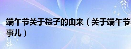 端午节关于粽子的由来（关于端午节粽子那些事儿）