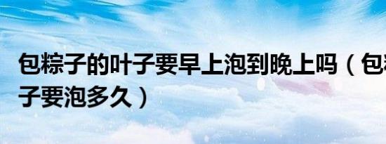 包粽子的叶子要早上泡到晚上吗（包粽子的叶子要泡多久）