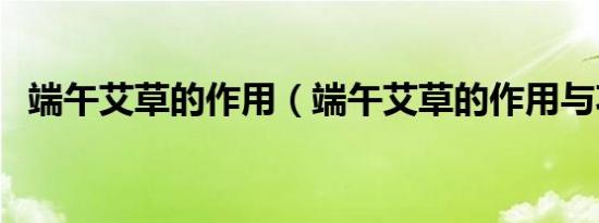 端午艾草的作用（端午艾草的作用与功效）