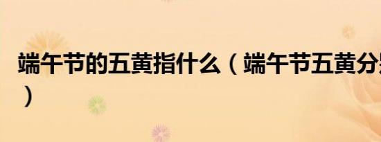端午节的五黄指什么（端午节五黄分别是什么）