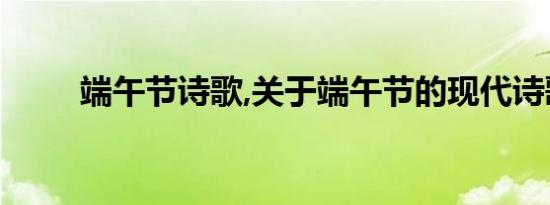 端午节诗歌,关于端午节的现代诗歌