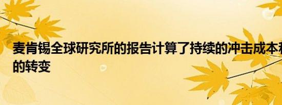 麦肯锡全球研究所的报告计算了持续的冲击成本和制造前景的转变