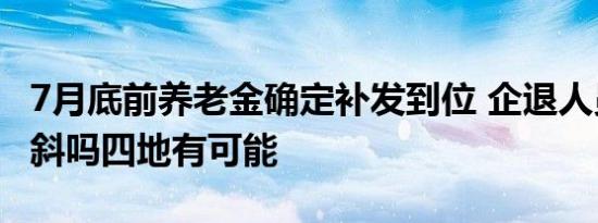 7月底前养老金确定补发到位 企退人员能有倾斜吗四地有可能