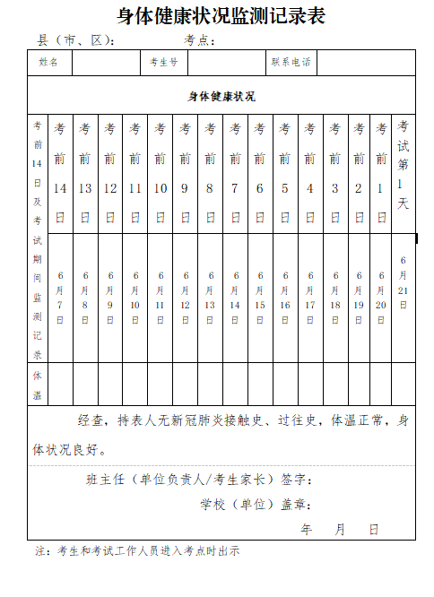2022保定中考考生健康管理通知