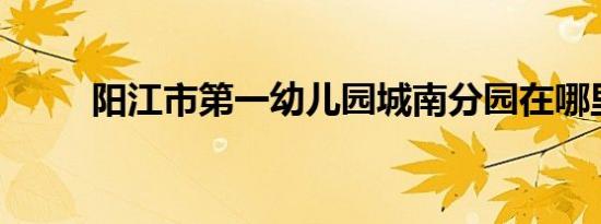 阳江市第一幼儿园城南分园在哪里