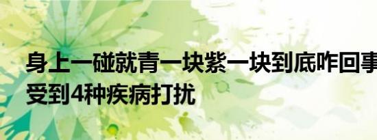 身上一碰就青一块紫一块到底咋回事 可能是受到4种疾病打扰