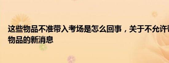 这些物品不准带入考场是怎么回事，关于不允许带入考场的物品的新消息
