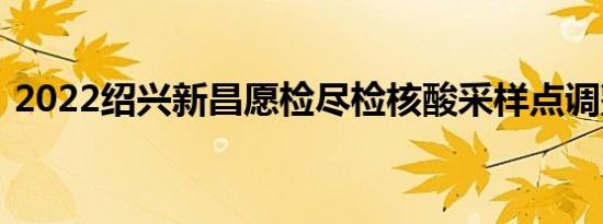 2022绍兴新昌愿检尽检核酸采样点调整通知