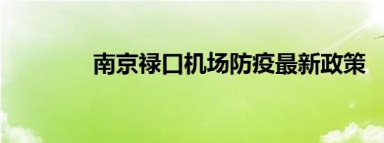 南京禄口机场防疫最新政策