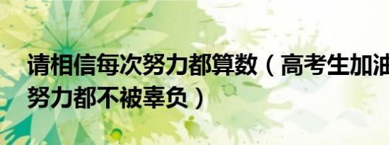 请相信每次努力都算数（高考生加油 愿一切努力都不被辜负）